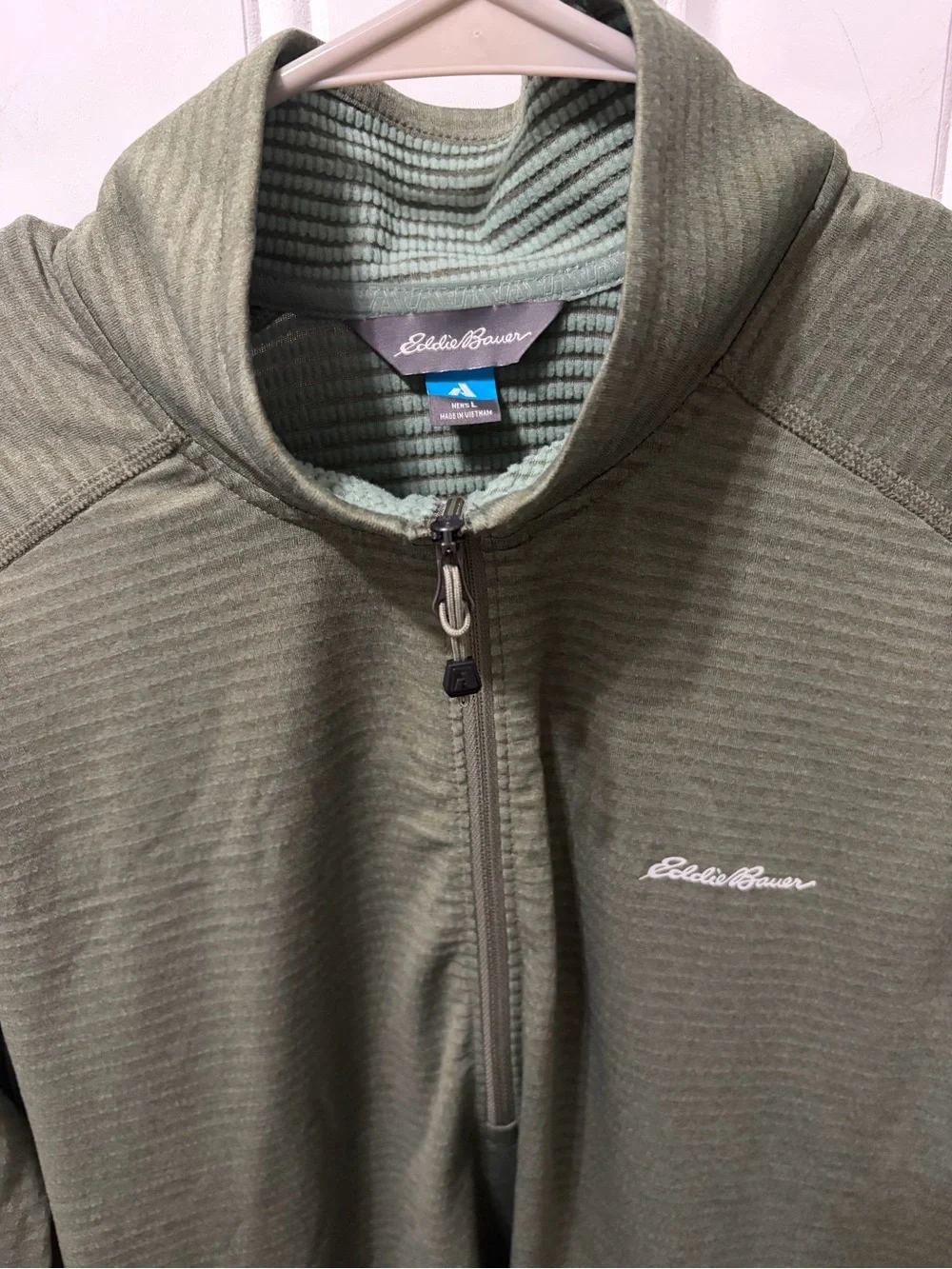 Eddie Bauer Men's L First Ascent High Route Grid Fleece Quarter-Zip Pullover